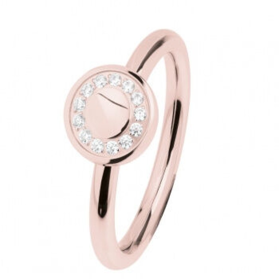 Ernstes Design Ernstes Design Damen Zirkonia Fingerring Evia Ring Rosegold R461-Wh-55 | Ringe