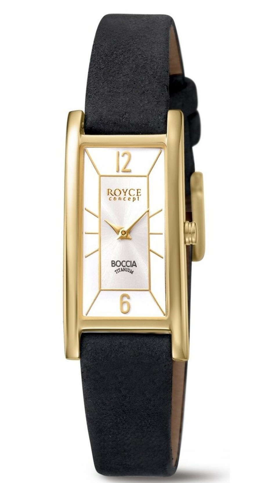 Boccia Boccia Damen Armbanduhr Royce Mit Schwarzem Leder Armband Gold 3352-02 | Analoguhren