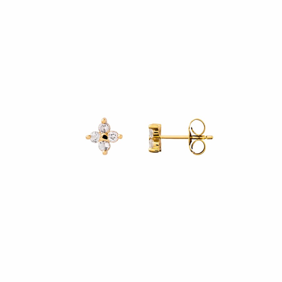 Xenox Xenoy Damen Ohrstecker Mit Weisem Topas Gold Xg4593Gwt | Ohrringe