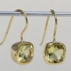 Campur Campur Silberohrhanger Mit 8X8 Mm Lemonquarz, 18Ct Vergoldet Es1745L | Ohrringe