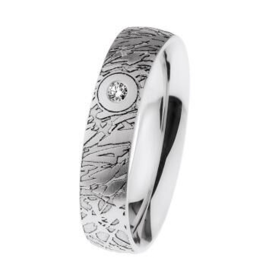 Ernstes Design Ernstes Design Damen Ring Grose 54 Graviert Breite 5Mm Silber R674.54 | Ringe