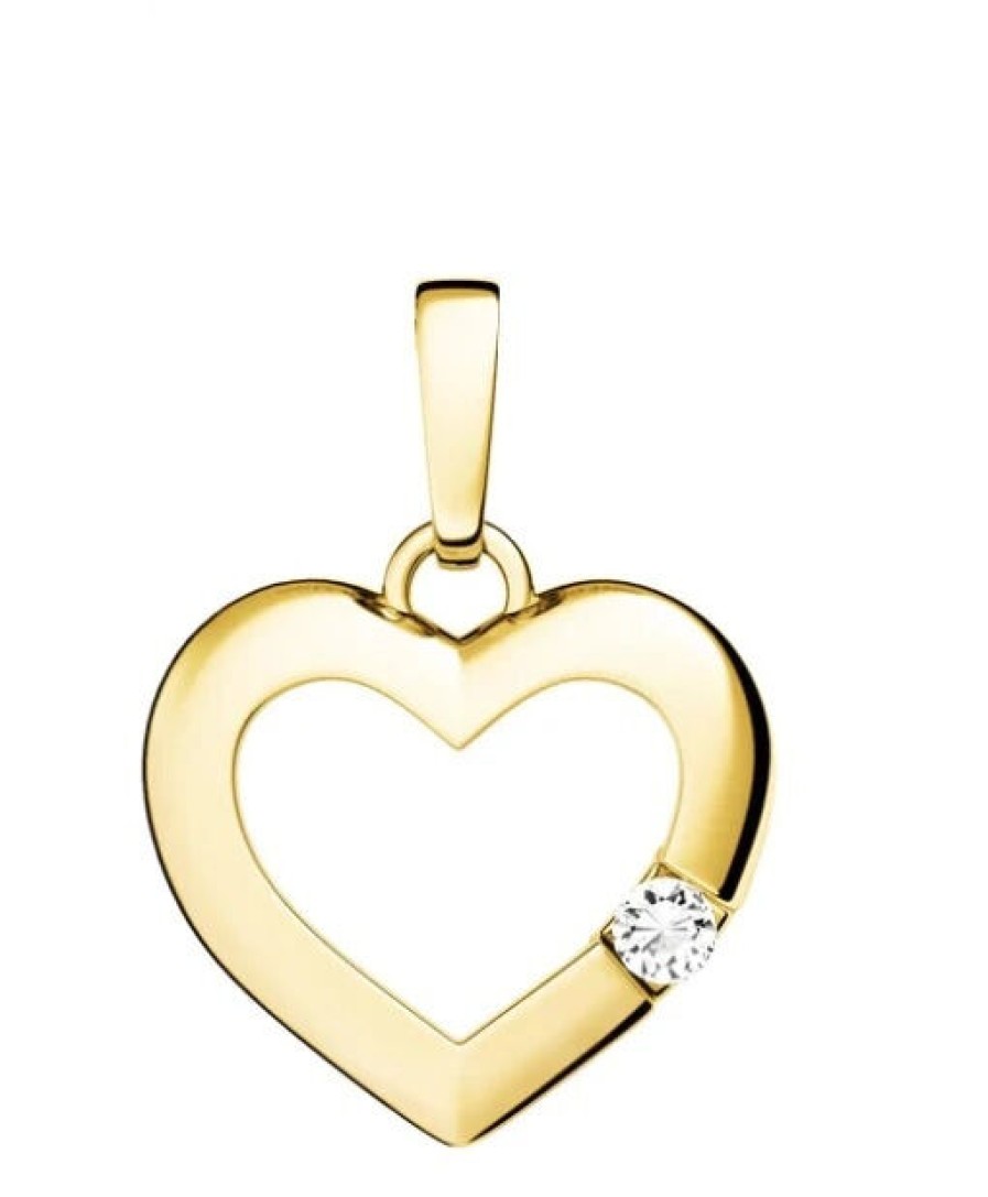 White Sense White Sense Damen Herz Anhanger Mit Zirkonia Gold 4.31.4.9 | Charms & Anhanger