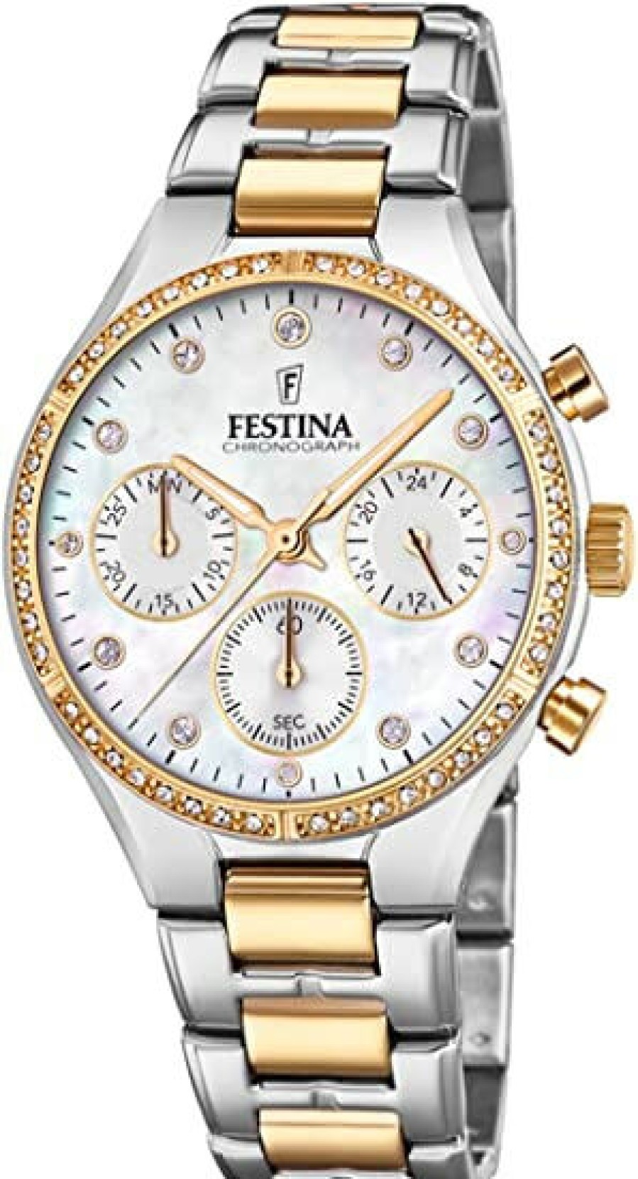 Festina Festina Damen Chronograph Quarz Uhr Mit Edelstahl Armband F20402/1 | Chronographen