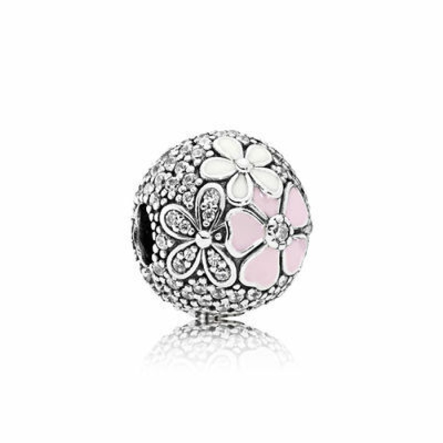 Pandora Pandora Damen Charm Malerische Bluten Mit Zirkonia Steinen Silber 792084Cz | Charms & Anhanger