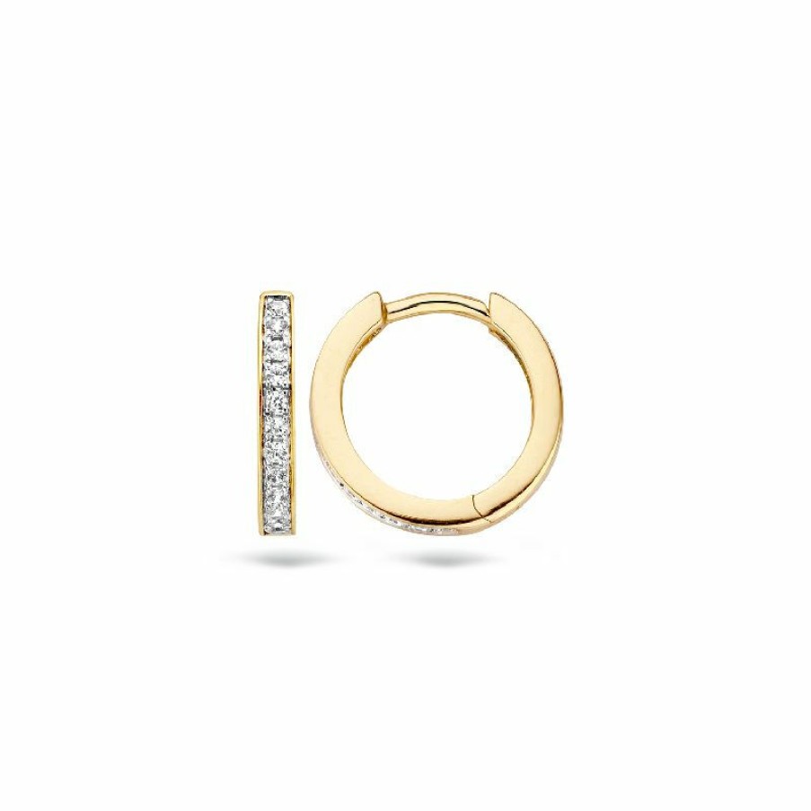 Blush Blush Damen Zirkonia Creolen O13Mm Gelbgold 7163Bzi | Ohrringe