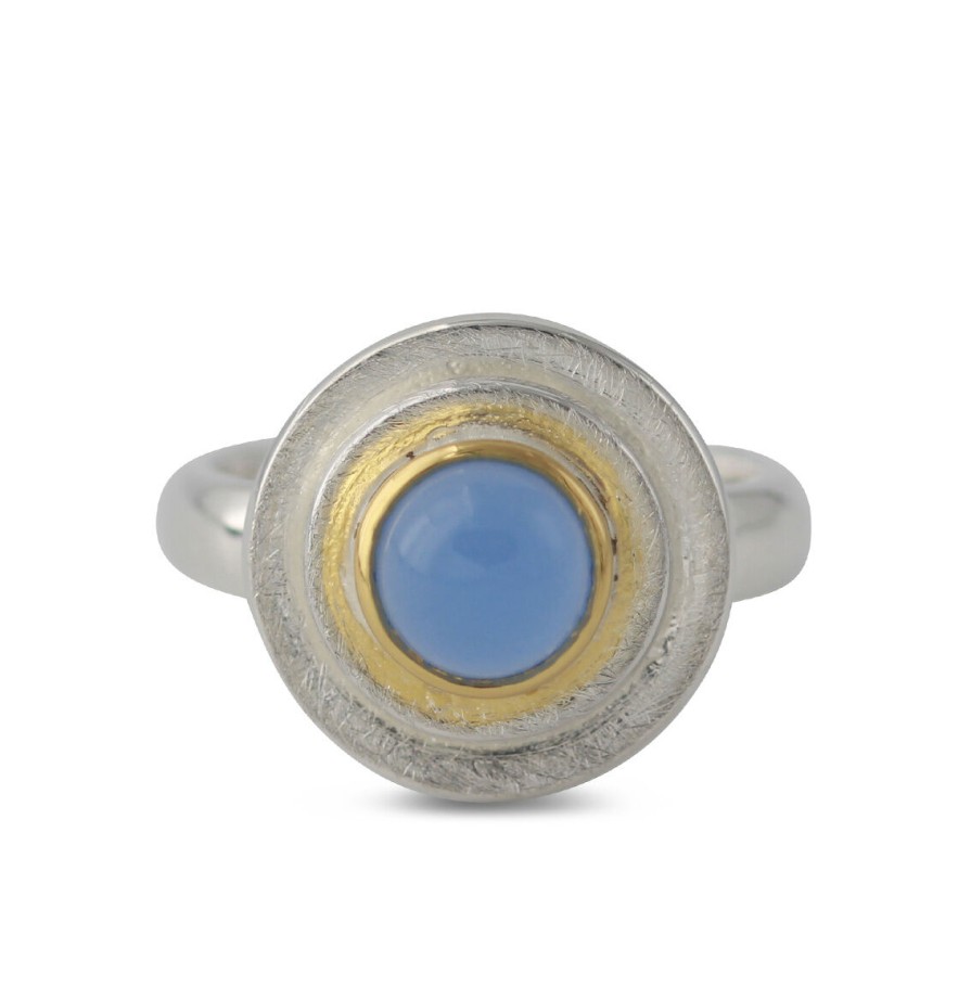 Campur Silberring Mit 7Mm Chalcedon, 18Ct Vergoldet | Ringe