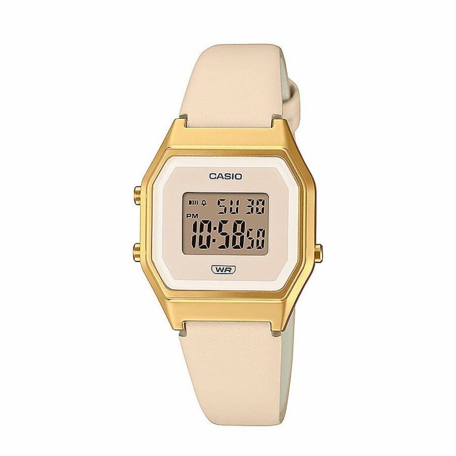 Casio Casio Damen Digitaluhr Mini Vintage Mit Lederband Rosa La680Wegl-4Ef | Digitaluhren