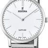 Festina Festina Herren Uhr F20014/1 Swiss Made, Edelstahl Milanaise | Analoguhren