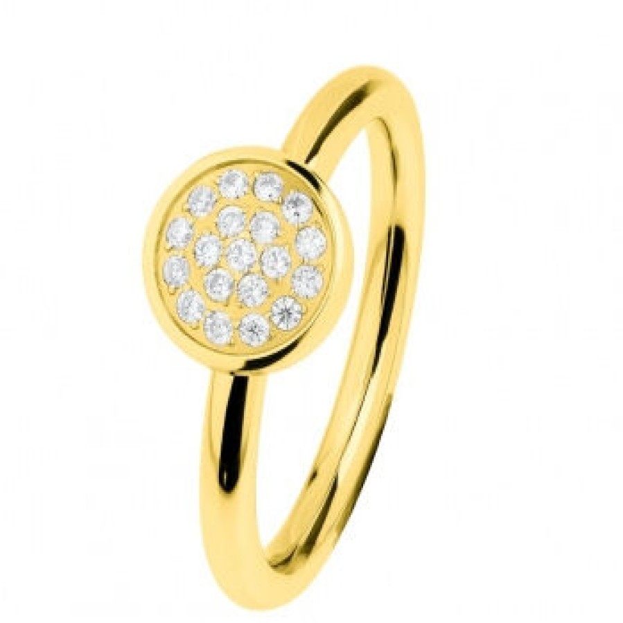 Ernstes Design Ernstes Design Damen Zirkonia Ring Evia Grose 55 Gold R463-Wh-55 | Ringe