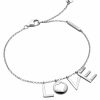 Esprit Esprit Damen Armband Mit Love Anhanger Amory Zirkonia 22Cm Silber Esbr00231118 | Armbander