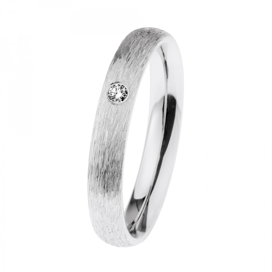 Ernstes Design Ernstes Design Damen Diamant Ring Trauring Breite 3,5 Mm Grose 55 Silber R613-55 | Ringe