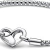 Pandora Pandora Charm-Armband Fur Damen Silber 925 Nietenkette 592453C00 | Armbander