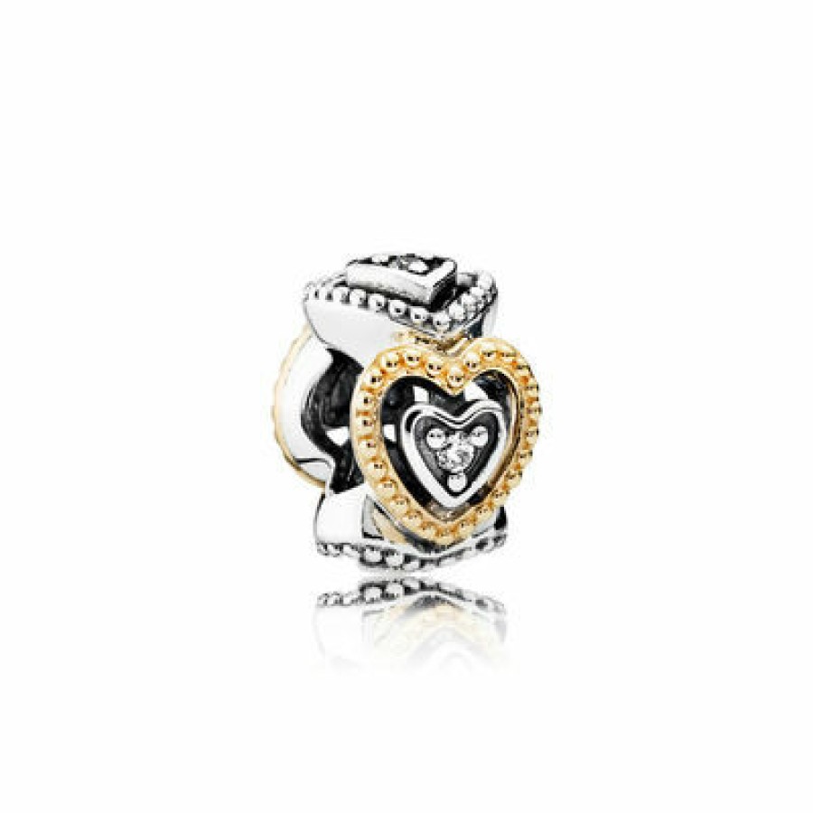 Pandora Pandora Damen Anhanger Charm Love Spacer Bicolor 791975Cz | Charms & Anhanger