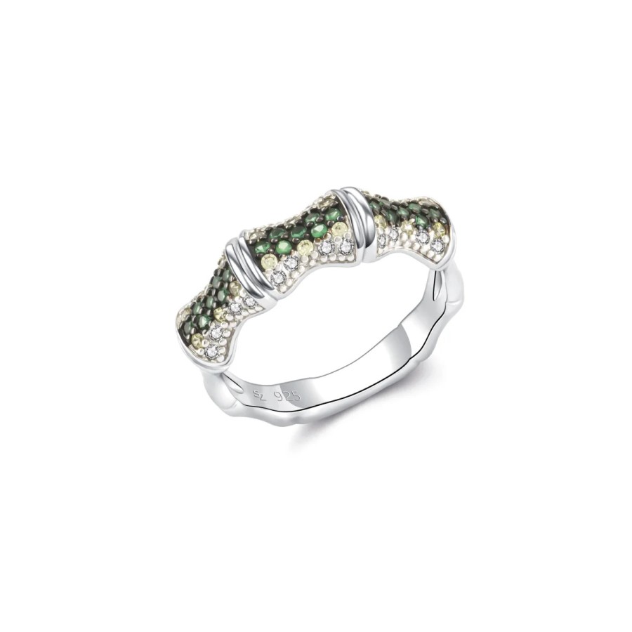 Seinerzeit Seinerzeit Damen Emerald Bambus Ring Grose 54 Silber Sza-1990-322-54 | Ringe