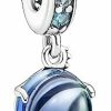 Pandora Pandora Moments Damen Anhanger Oktopus Murano-Glas Charm Silber 791694C01 | Charms & Anhanger