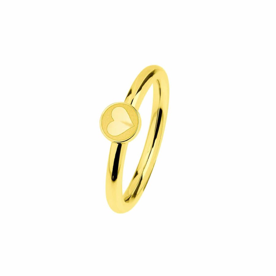 Ernstes Design Ernstes Design Damen Statementring Mit Herz Motiv Grose 55 Gold R478-55 | Ringe