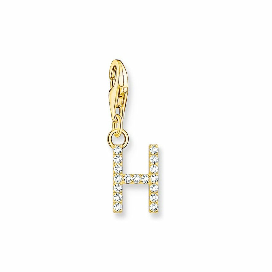 Thomas Sabo Thomas Sabo Damen Zirkonia Charm Buchstabe H Gelbgold 1971-414-14 | Charms & Anhanger