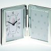 SK Basics Silberkanne Fotorahmen Mit Uhr Abgerundet Glatt Poliert 9 X 13Cm Versilbert | Grosuhren & Wecker