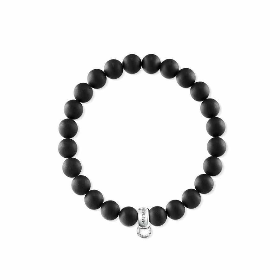 Thomas Sabo Thomas Sabo Charm-Armband Mit Obsidian Perlen 17,5Cm Silber X0219-023-11-L17,5 | Armbander