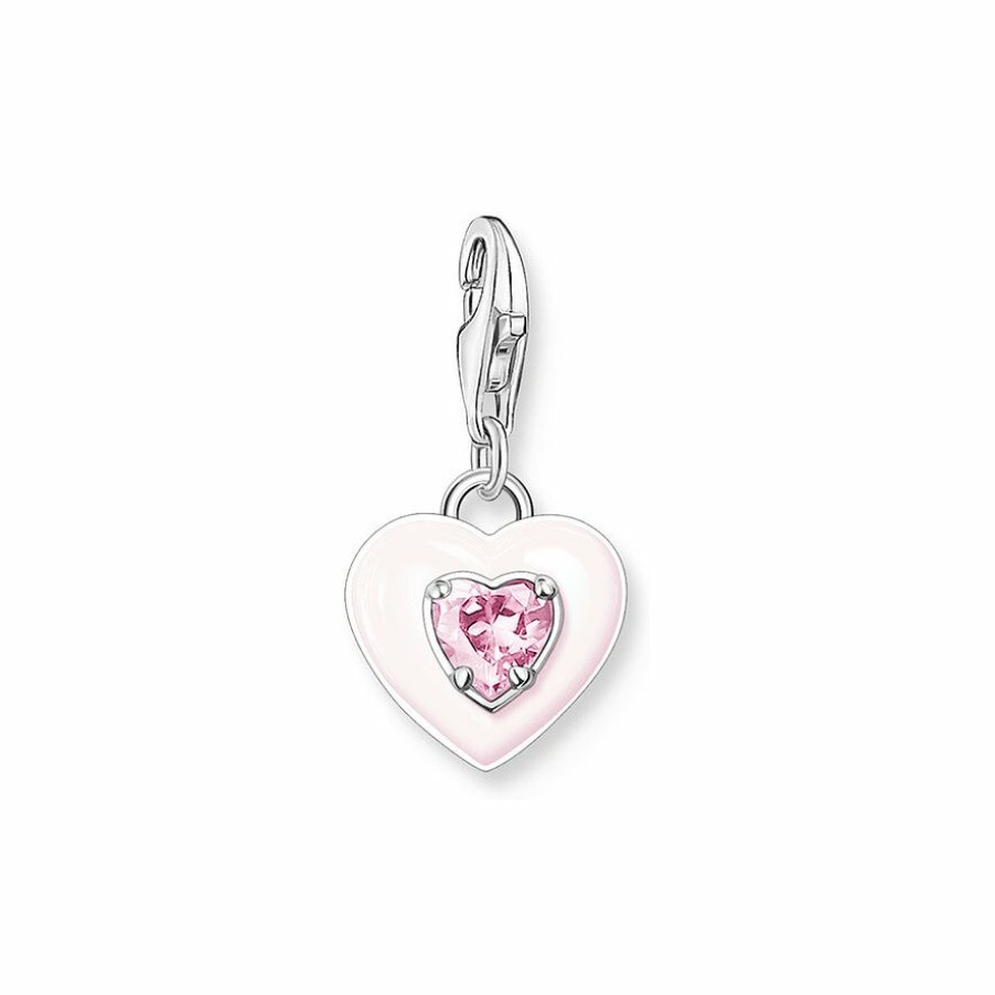 Thomas Sabo Thomas Sabo Damen Rosa Herz Charm Silber 1915-041-9 | Charms & Anhanger