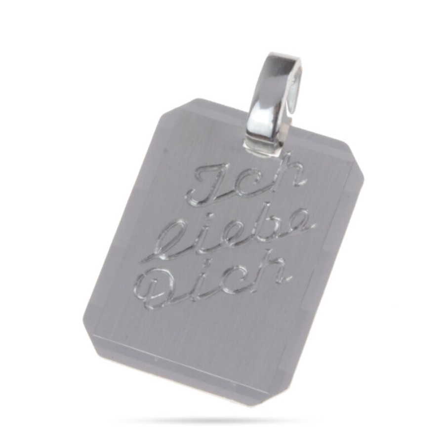 Dein-Juwelier Kollektion Uni Anhanger Gravurplatte "Ich Liebe Dich" Silber 28.1153.R | Charms & Anhanger