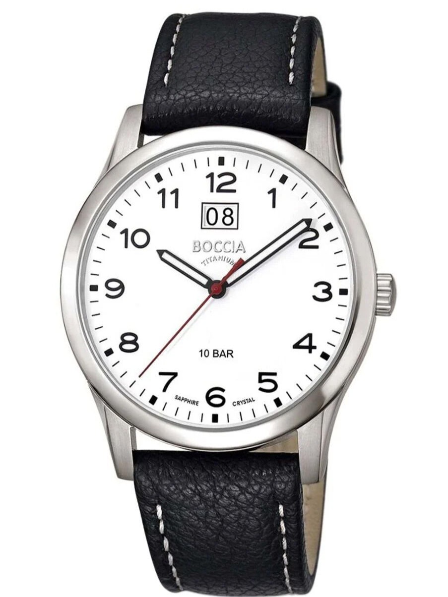 Boccia Boccia 3580-05 Herrenuhr Titan Mit Lederband | Analoguhren