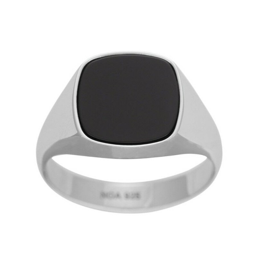 Son of Noa Son Of Noa Uni Siegelring Mit Schwarzem Onyx Grose 62 Silber 167 000_62 | Ringe