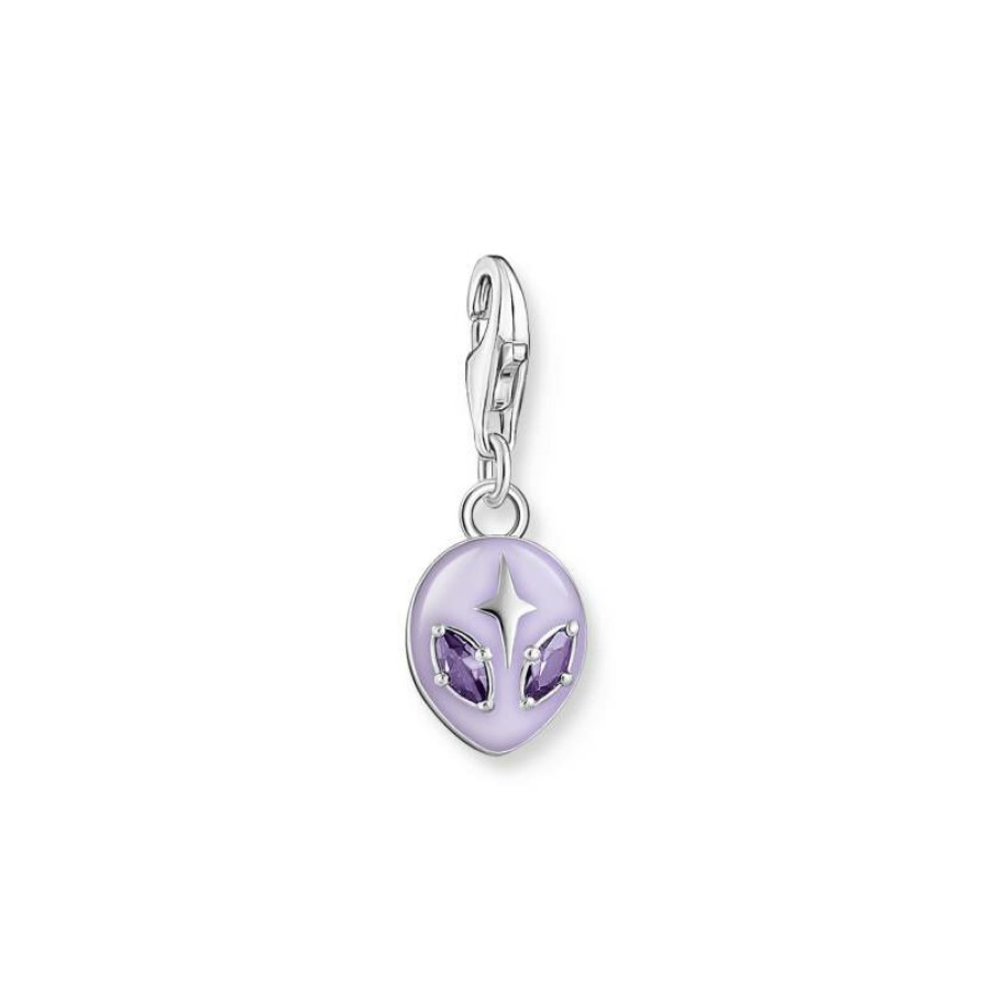 Thomas Sabo Charm-Anhanger Alienkopf Mit Kaltemaille Silber 2049-041-13 | Charms & Anhanger