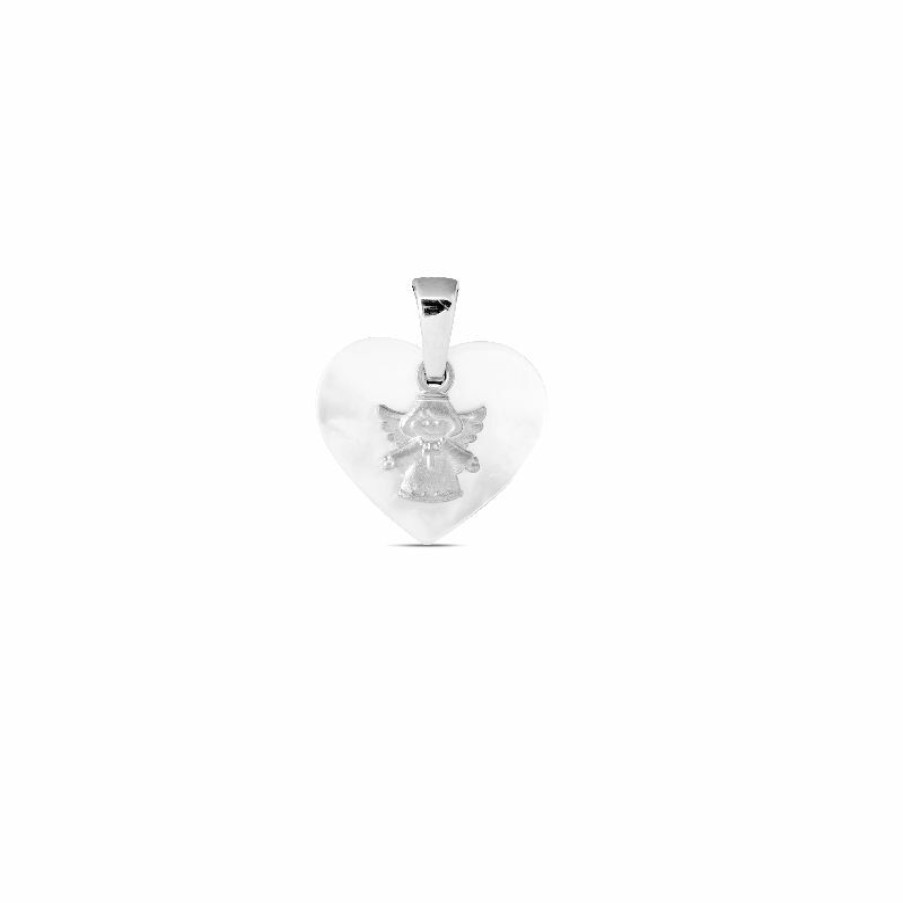 Dein-Juwelier Kollektion Kinder Herz Anhanger Mit Engel 12Mm Silber 28.1202.R | Charms & Anhanger