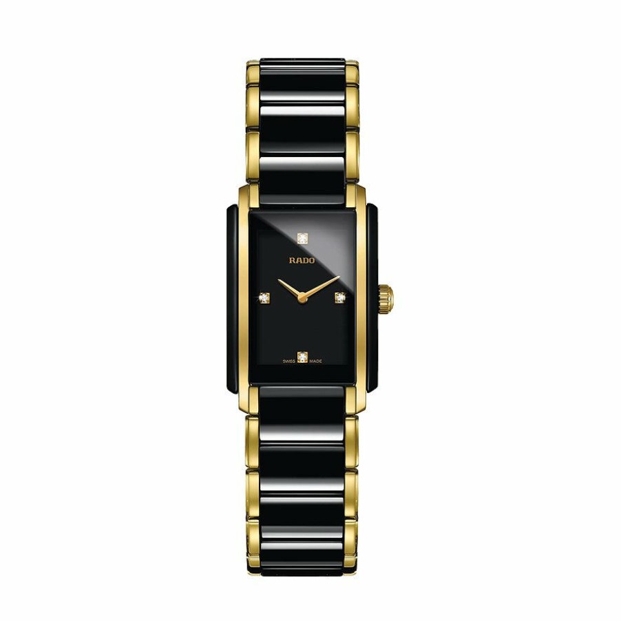 Rado Rado Damen Analoguhr Integral Diamonds Keramik Schwarz Gold R20845712 | Analoguhren