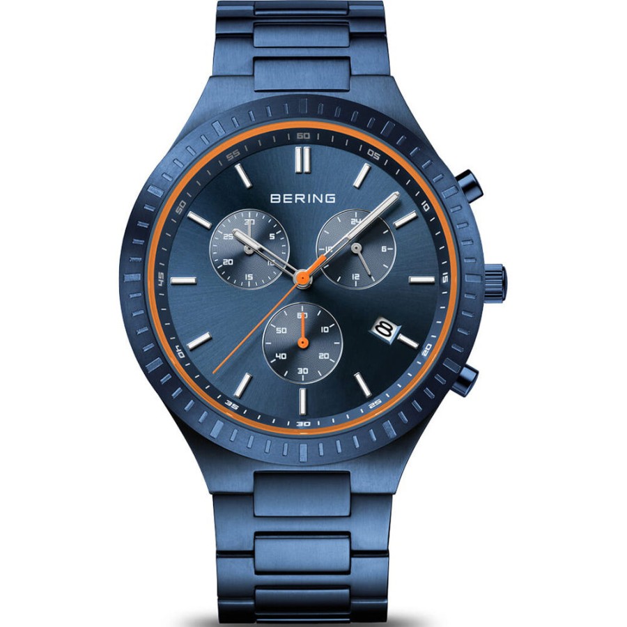 Bering Bering Herren Chronograph Titanium Blau 11743-797 | Chronographen