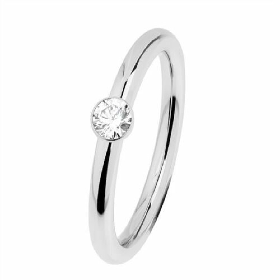 Ernstes Design Ernstes Design Damen Zirkonia Ring Evia Grose 55 Silber R465-Wh-55 | Ringe