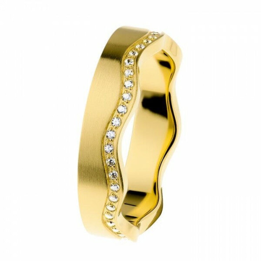 Ernstes Design Ernstes Design Damen Zirkonia Ring Grose 57 Gold R554-57 | Ringe