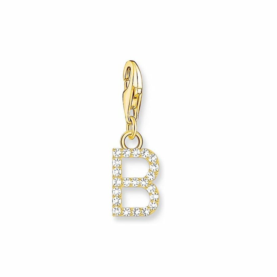 Thomas Sabo Thomas Sabo Damen Zirkonia Charm Buchstabe B Gelbgold 1965-414-14 | Charms & Anhanger