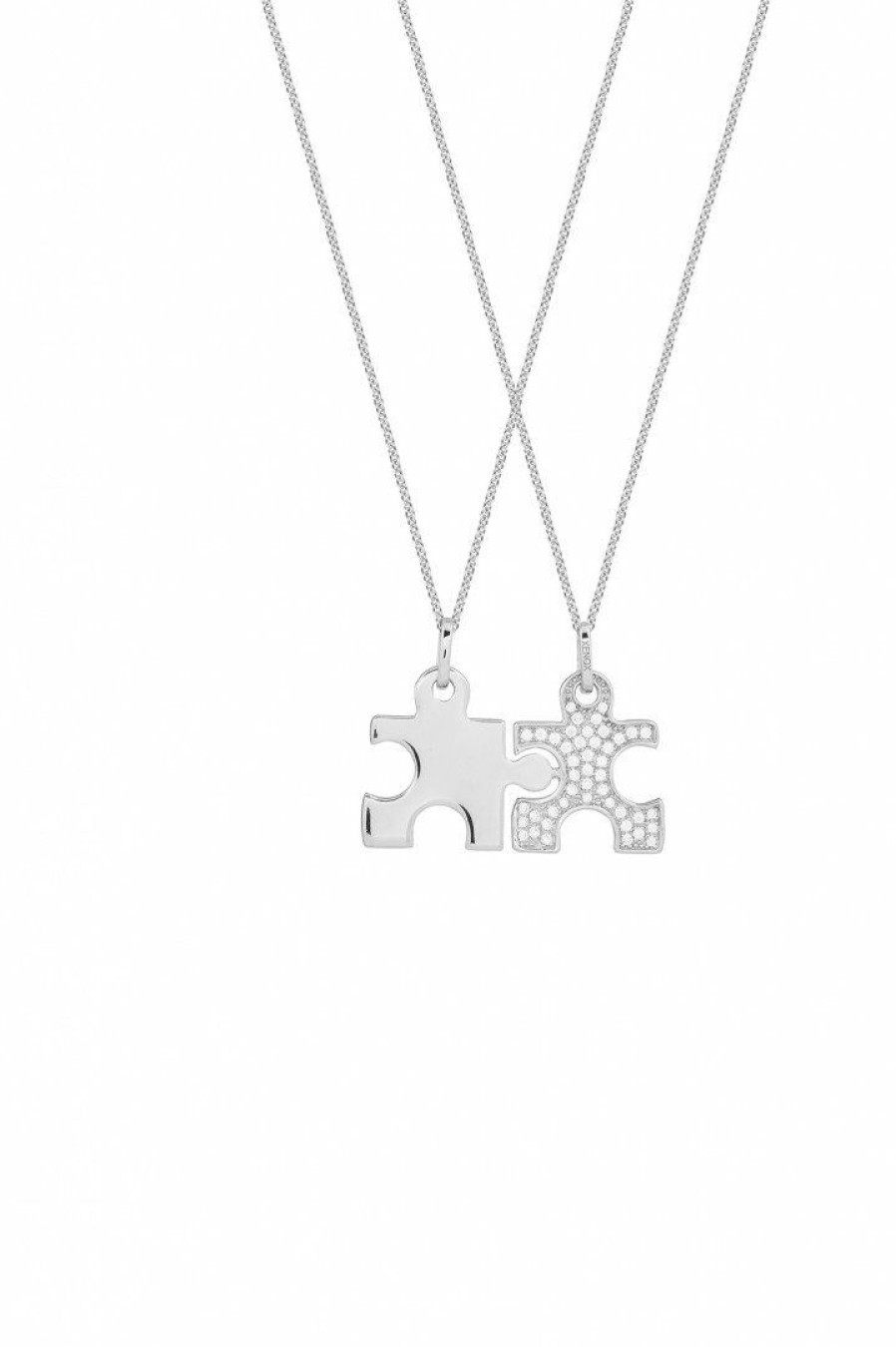 Xenox Damen-Anhanger Puzzle 925 Sterling Silber Rhodiniert Zirkonia Xs3526 | Charms & Anhanger