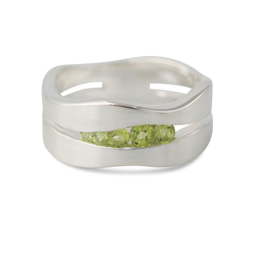 Campur Silberring "Spalte" Mit Peridot | Ringe