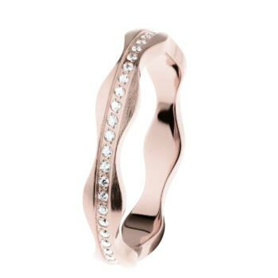 Ernstes Design Ernstes Design Damen Zirkonia Ring Grose 57 Rosegold R552-57 | Ringe