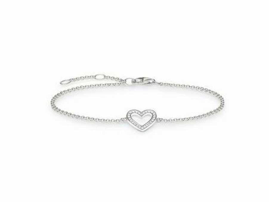 Thomas Sabo Thomas Sabo Damen Armband Mit Herz Charm 19,5Cm Silber Sca150153 | Armbander