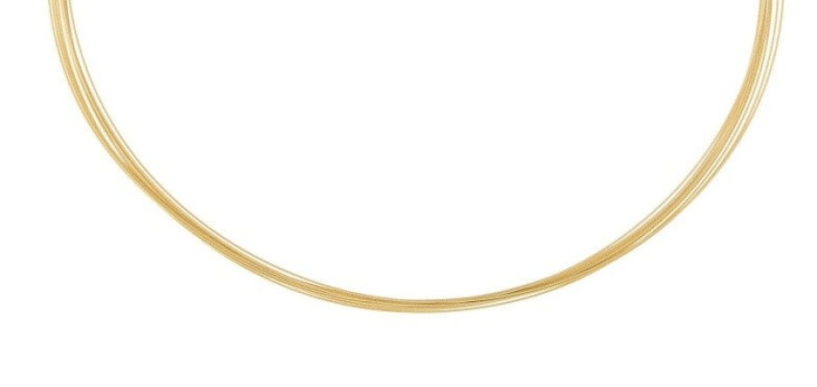 Ernstes Design Ernstes Design Damen Halskette 10-Fach Drahtseil Collier 50Cm Gold Ds10-Gg-50 | Halsketten