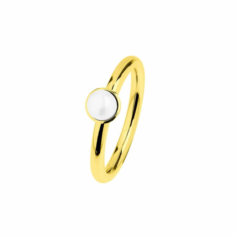 Ernstes Design Ernstes Design Damen Ring Evia Mit Button-Perle Grose 55 Gold R493-55 | Ringe