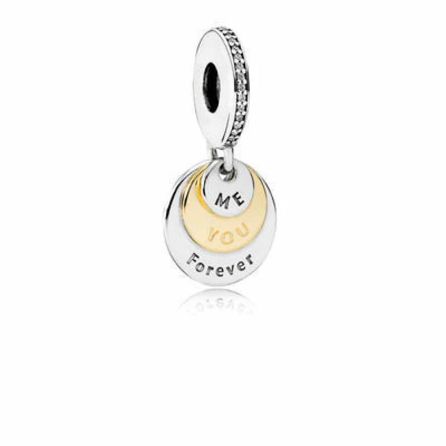 Pandora Pandora Damen Anhanger You & Me Forever Mit Zirkonia Steinen Bicolor 791979Cz | Charms & Anhanger