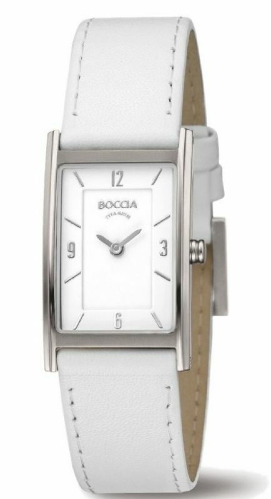 Boccia Boccia Titanium Damen Analoguhr Mit Leder Armband Weis 3212-04 | Analoguhren