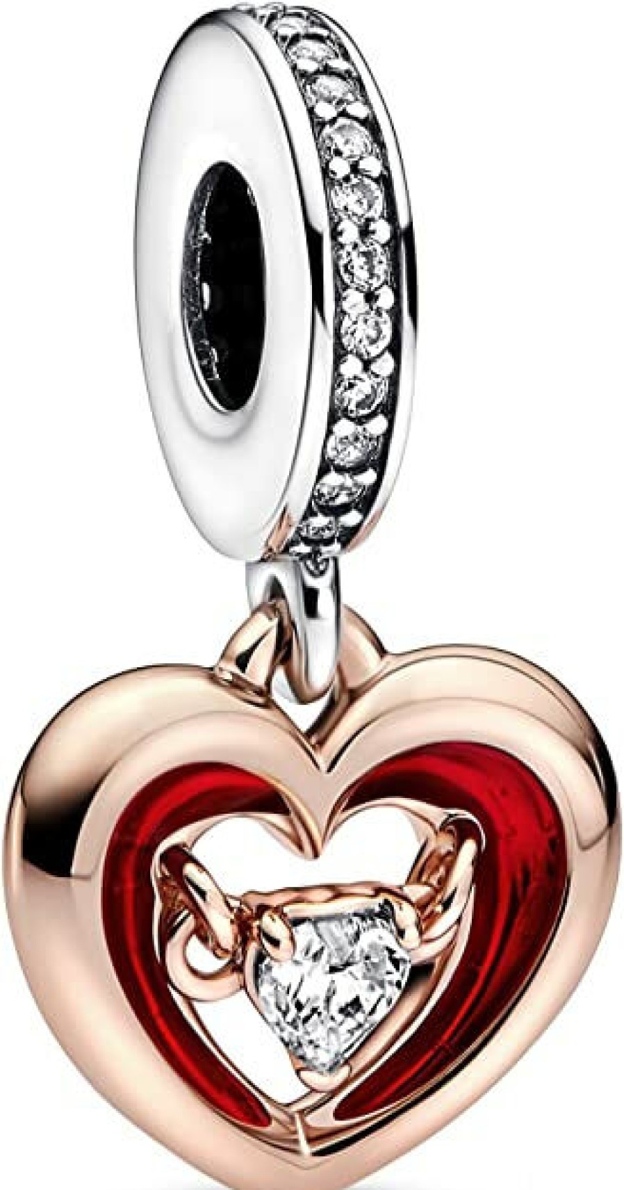 Pandora Pandora Moments Dmen Charm Anhanger Herz Zirkonia Bicolor 782450C01 | Charms & Anhanger