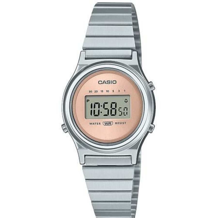 Casio Casio Damen Digitaluhr Mit Edelstahlband Silber La700We-4Aef | Digitaluhren