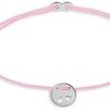 Xenox Xenox Damen Armband Crazy Daisy Herzen Coin Mit Rosa Nylonband Silber Xs1683 | Armbander