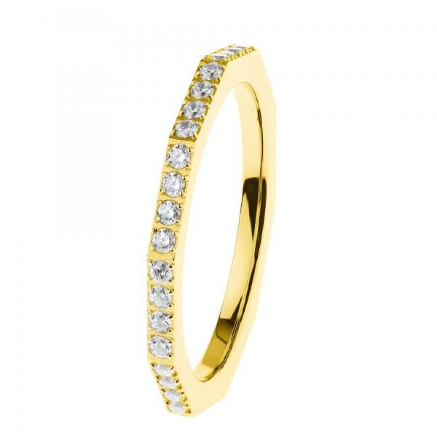 Ernstes Design Ernstes Design Damen Ring Zirkonia Reihe Grose 54 Gold R594-54 | Ringe