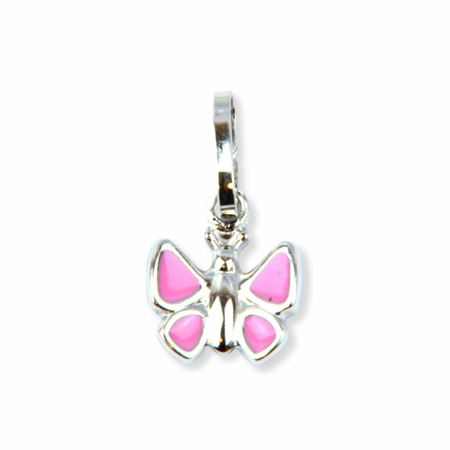 Dein-Juwelier Kollektion Kinderanhanger Schmetterling Mit Flugel Pink Silber 20.1283.R | Charms & Anhanger