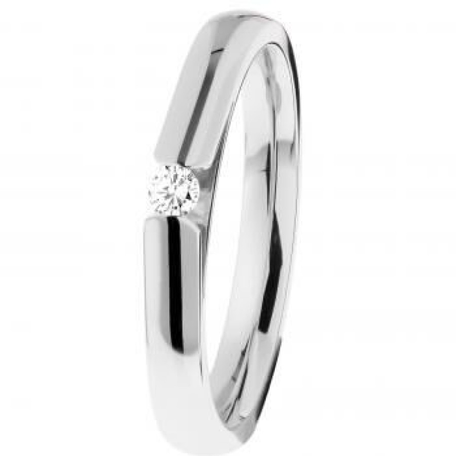 Ernstes Design Ernstes Design Damen Ring Diamant 0,065Ct Evia Grose 55 Silber R509-55 | Ringe