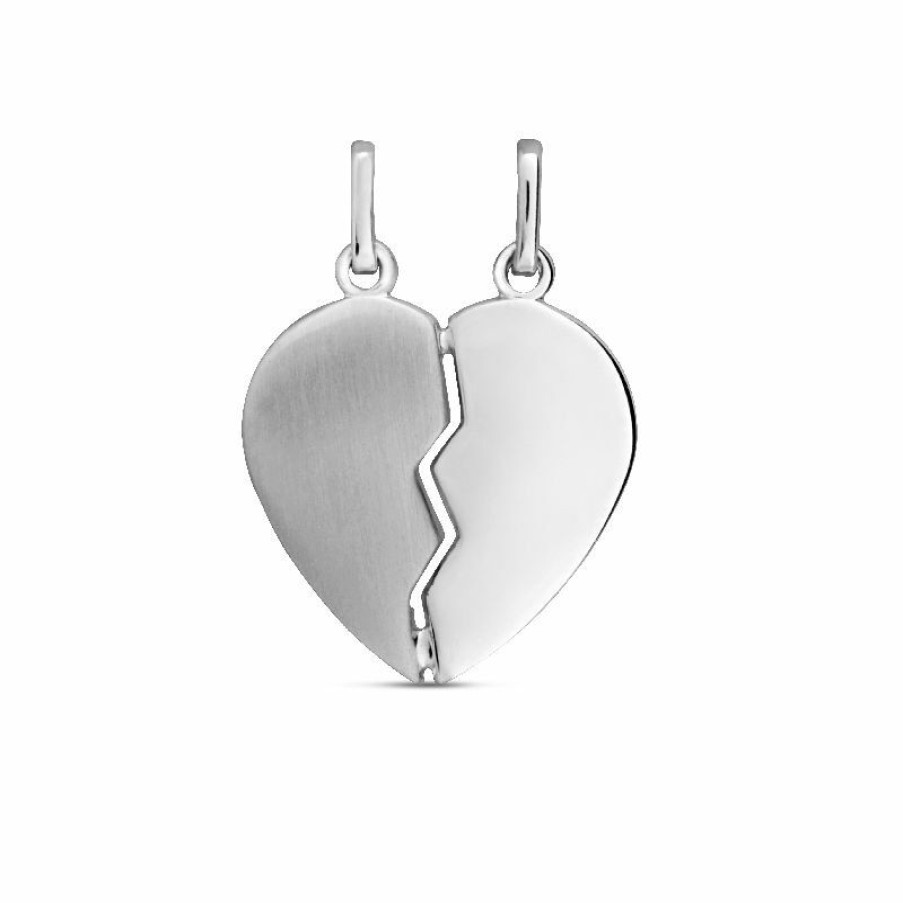 Dein-Juwelier Kollektion Uni Gravurplatte Teilbares Herz Silber 20.1220.R | Charms & Anhanger