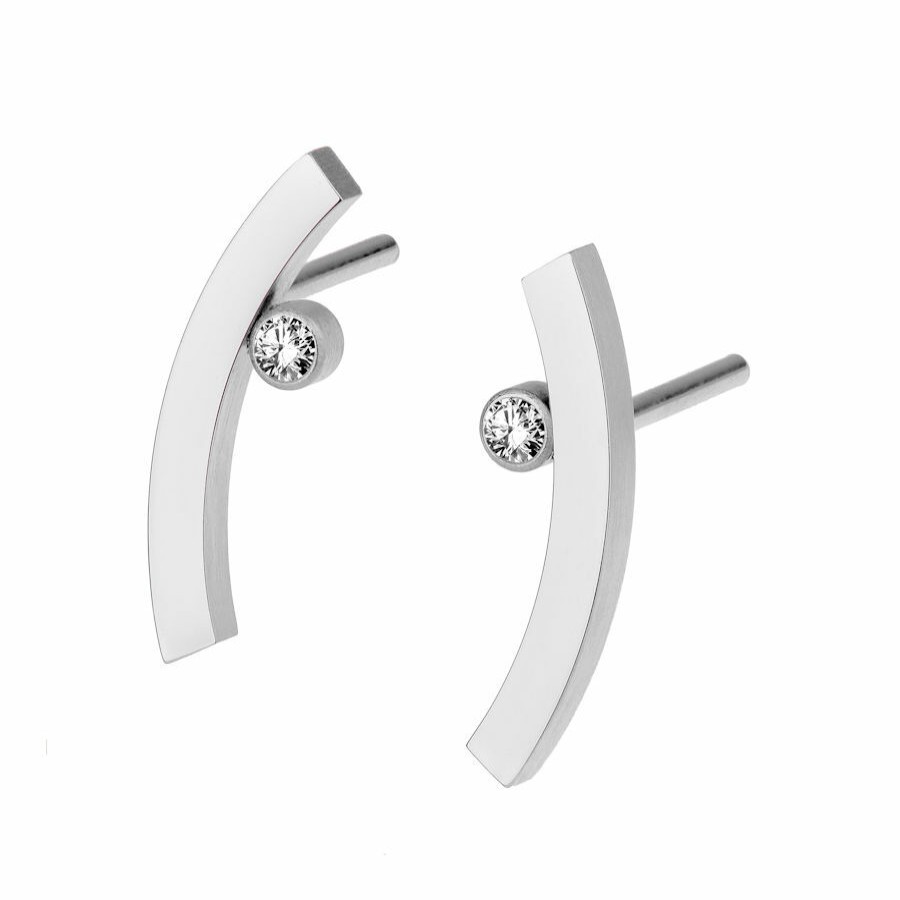 Ernstes Design Ernstes Design Damen Brillanten Ohrstecker Silber E512 | Ohrringe